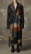 Distressed Mesh-And-Denim Overcoat